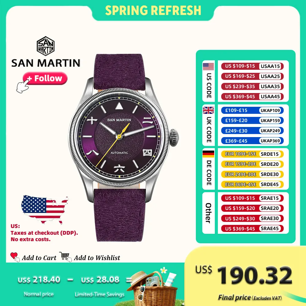San Martin 39.5mm Simple Pilot Vintage Style Original Design YN55 Automatic Mechanical Watches for men Sapphire 10Bar SN0033
San Martin 39.5mm Simple Pilot Vintage Style Original Design YN55 Automatic Mechanical Watches for men Sapphire 10Bar SN0033