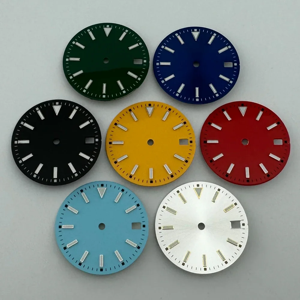 28.5mm Dial Luminous Fit NH35/NH36 Movement Watch Parts Blue Black Green Yellow Red
28.5mm Dial Luminous Fit NH35/NH36 Movement Watch Parts Blue Black Green Yellow Red
