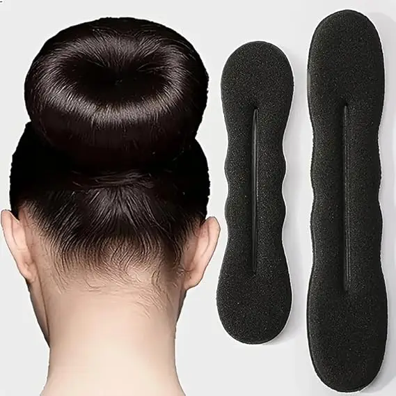 2 Pcs Sponge Women DIY Hairstyle Ponytail Bun Maker Holder Black
2 Pcs Sponge Women DIY Hairstyle Ponytail Bun Maker Holder Black