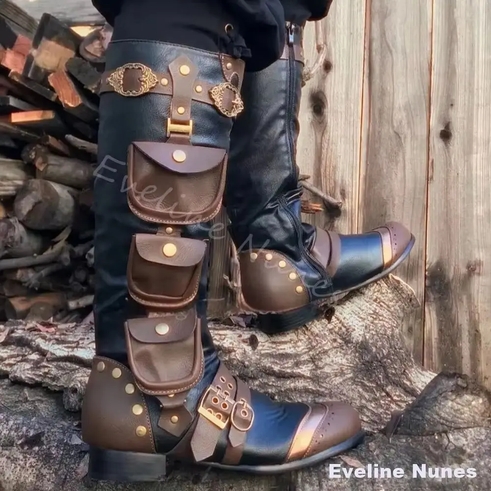Medieval Steampunk Retro Knee High Boots Men Belt Buckle Pocket Decoration Western Boots 2026 New Men's Plus Size Cosplay Boots
Medieval Steampunk Retro Knee High Boots Men Belt Buckle Pocket Decoration Western Boots 2026 New Men's Plus Size Cosplay Boots