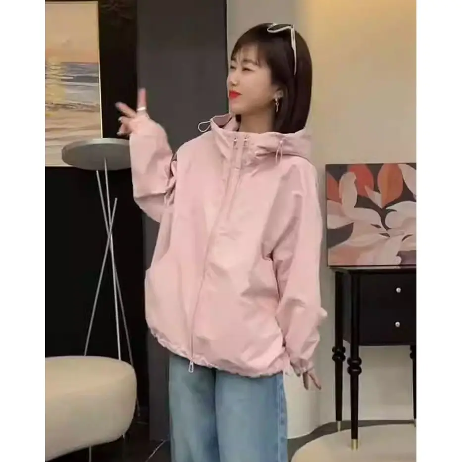 Fashionable Short Pink Hooded Jacket Women's Coat Spring Outerwear Korean Style Small Size Friendly Polyester Fiber
Fashionable Short Pink Hooded Jacket Women's Coat Spring Outerwear Korean Style Small Size Friendly Polyester Fiber
