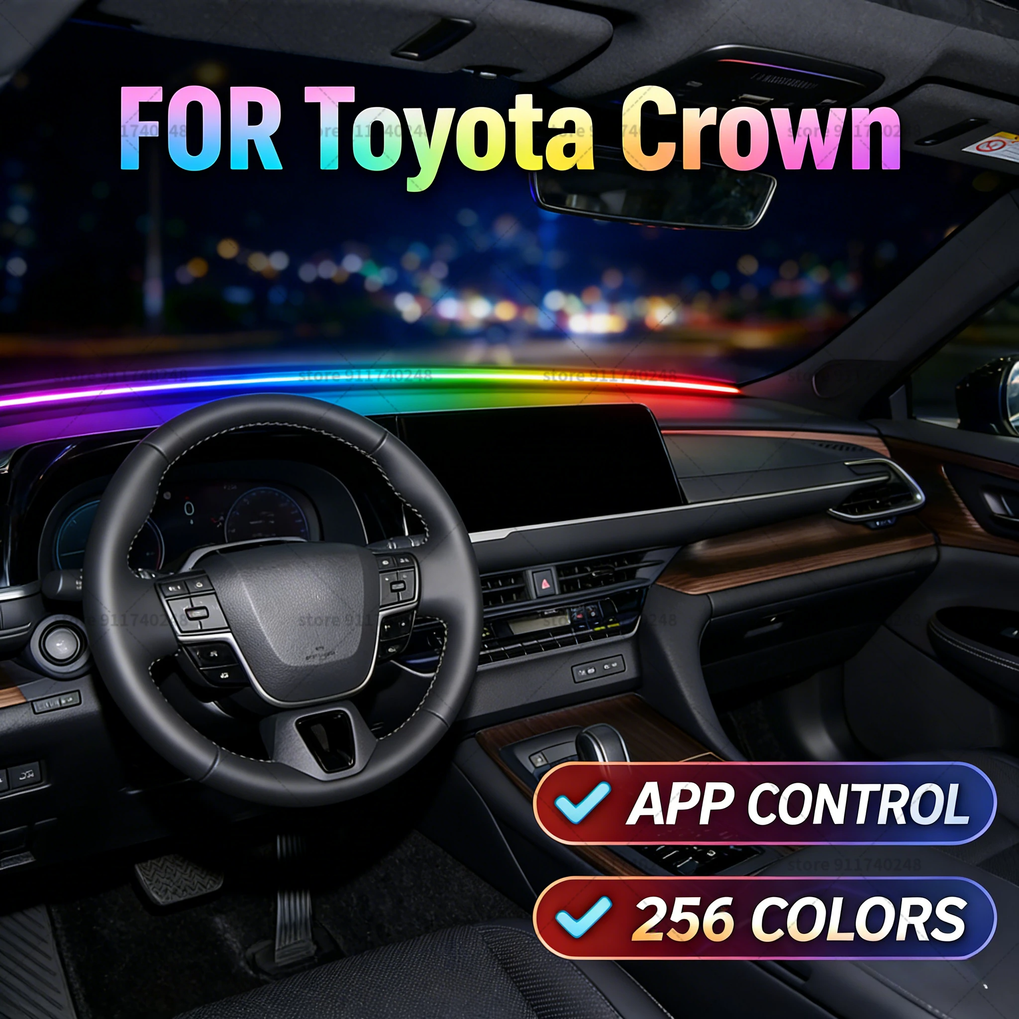 For Toyota Crown Automotive decoration light strip, colorful acrylic front windshield soundproofing strip, ambience light
For Toyota Crown Automotive decoration light strip, colorful acrylic front windshield soundproofing strip, ambience light