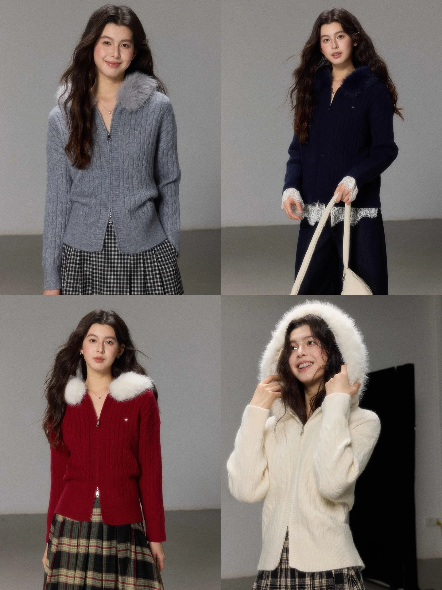 Lazy Sle Women's Knitted Sweater with Detachable Fur Collar Double Zipper Twist Patterned Hooded Open Cardigan by Er Yang D...
Lazy Sle Women's Knitted Sweater with Detachable Fur Collar Double Zipper Twist Patterned Hooded Open Cardigan by Er Yang D...