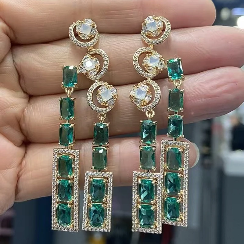 Women Earrings Long Dangle Chain Purple Green Block Drop Earrings Female Gift Party Wedding Jewelry
Women Earrings Long Dangle Chain Purple Green Block Drop Earrings Female Gift Party Wedding Jewelry