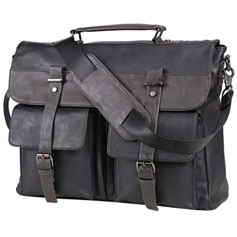 Men's Vintage Black 17.3 Inch Water Resistant PU Leather Laptop Bag, Messenger Bag, Satchel, Briefcase
Men's Vintage Black 17.3 Inch Water Resistant PU Leather Laptop Bag, Messenger Bag, Satchel, Briefcase