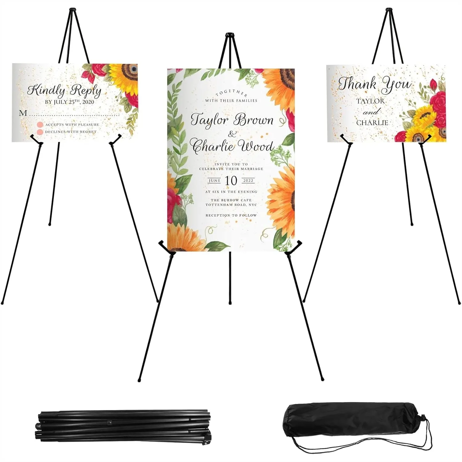 66 Inch Adjustable Easel Stand for Wedding Signs with Portable Bag, Lightweight Metal Poster Display for Art & Events
66 Inch Adjustable Easel Stand for Wedding Signs with Portable Bag, Lightweight Metal Poster Display for Art & Events