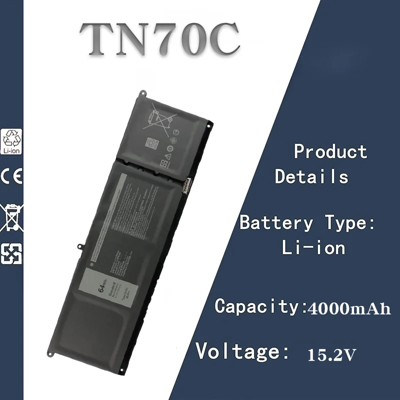 Аккумулятор для ноутбука 15,2 В, 4000 мАч для Dell Latitude 3420/Inspiron 14 Plus 7420 (0XDY9 Модель TN70C) | Стабильная мощность для ежедневного использования в офисе
Аккумулятор для ноутбука 15,2 В, 4000 мАч для Dell Latitude 3420/Inspiron 14 Plus 7420 (0XDY9 Модель TN70C) | Стабильная мощность для ежедневного использования в офисе