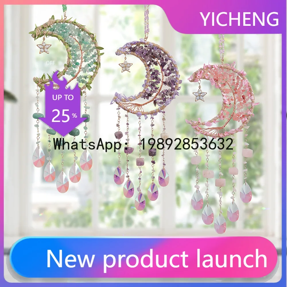 P2 Hand Wound Natural Crystal Crushed Stone Life Tree Moon Sun Catcher Wind Sheet Bell Pendant Decoration
P2 Hand Wound Natural Crystal Crushed Stone Life Tree Moon Sun Catcher Wind Sheet Bell Pendant Decoration