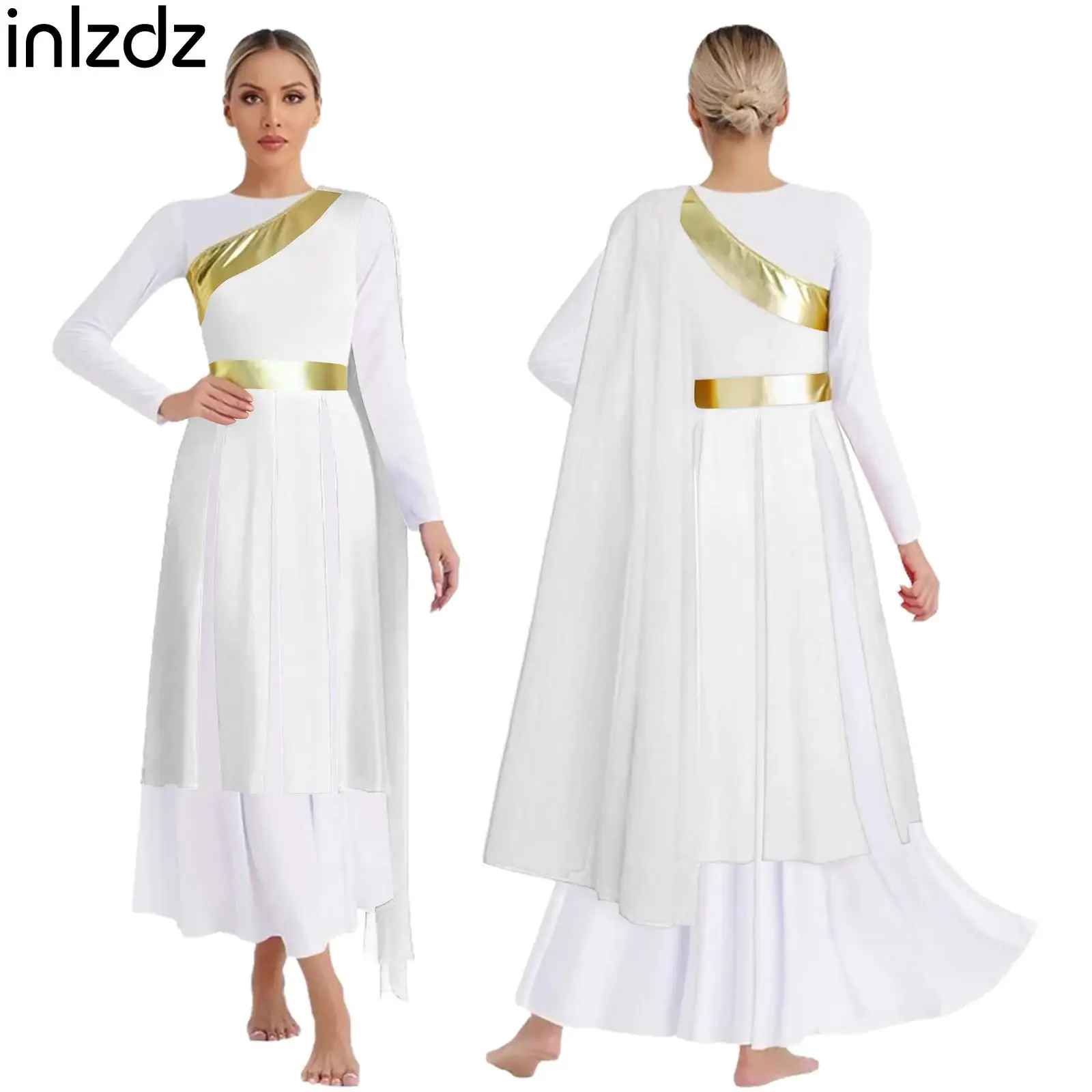 Womens Lyrical Worship Praise Dance Dress One Shoulder with Drape Sleeveless Tunic Dress for Liturgical Dance Stage Performance
Womens Lyrical Worship Praise Dance Dress One Shoulder with Drape Sleeveless Tunic Dress for Liturgical Dance Stage Performance