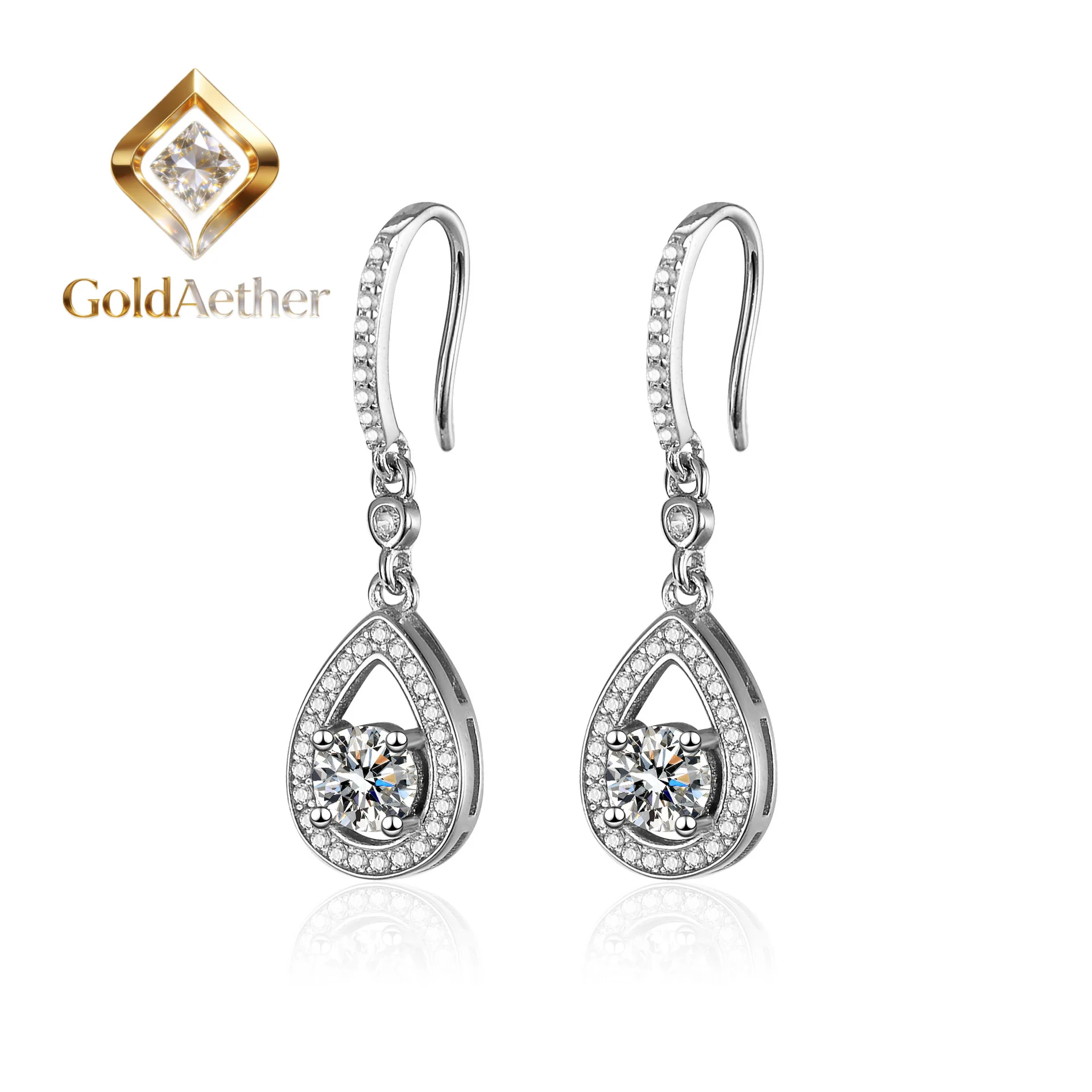 GoldNouveau Women's PT950 Platinum Earrings - 0.5 Carat Moissanite, Tassel Drop Pear Shape Studs, Fashion Jewelry
GoldNouveau Women's PT950 Platinum Earrings - 0.5 Carat Moissanite, Tassel Drop Pear Shape Studs, Fashion Jewelry