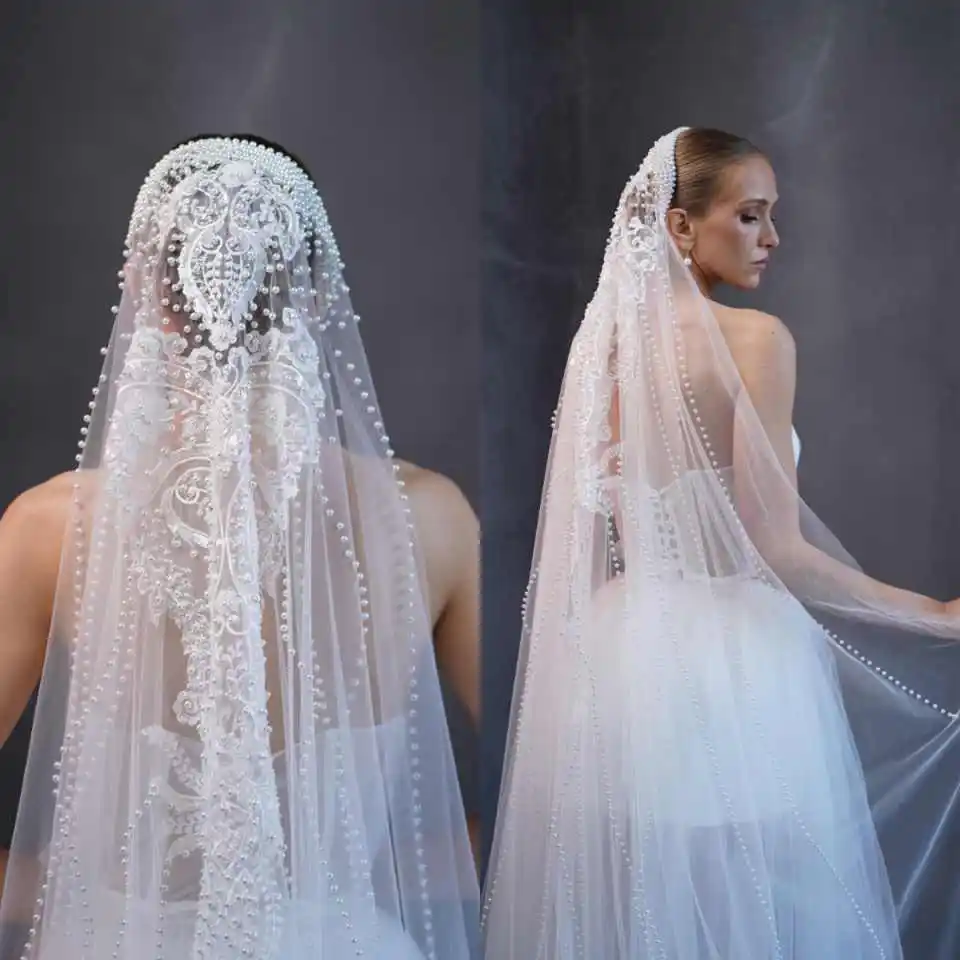 High Quality Wedding Bridal Veil One-Layer With Comb 3M Long Cathedral Pearls Applique Wedding Accessories Customized
High Quality Wedding Bridal Veil One-Layer With Comb 3M Long Cathedral Pearls Applique Wedding Accessories Customized