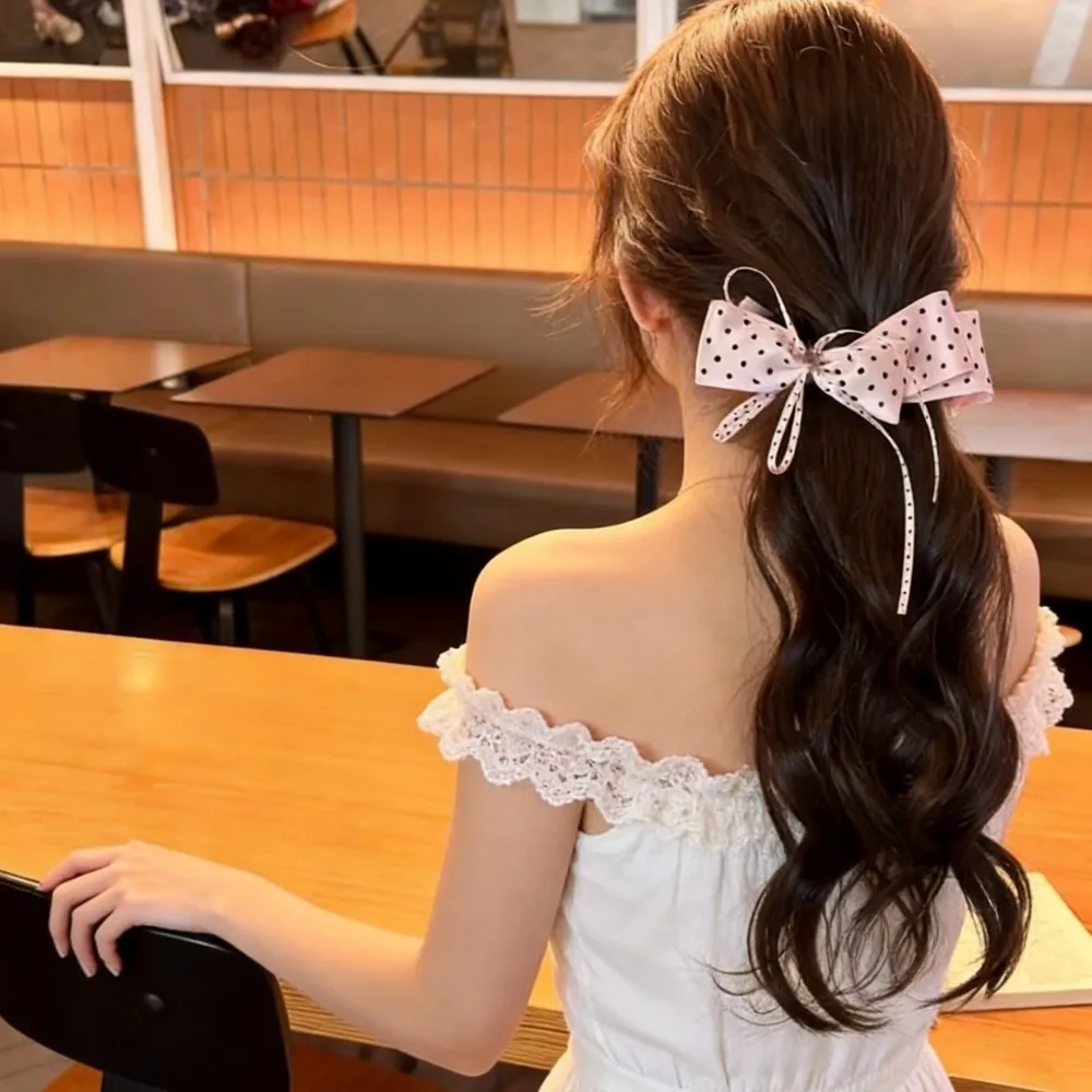 French Sweet Polka Dot Bow Hair Clip Cloth Ponytail Clip Ribbon Banana Clip Versatile Headdress Sweet Hair Accessories Party
French Sweet Polka Dot Bow Hair Clip Cloth Ponytail Clip Ribbon Banana Clip Versatile Headdress Sweet Hair Accessories Party