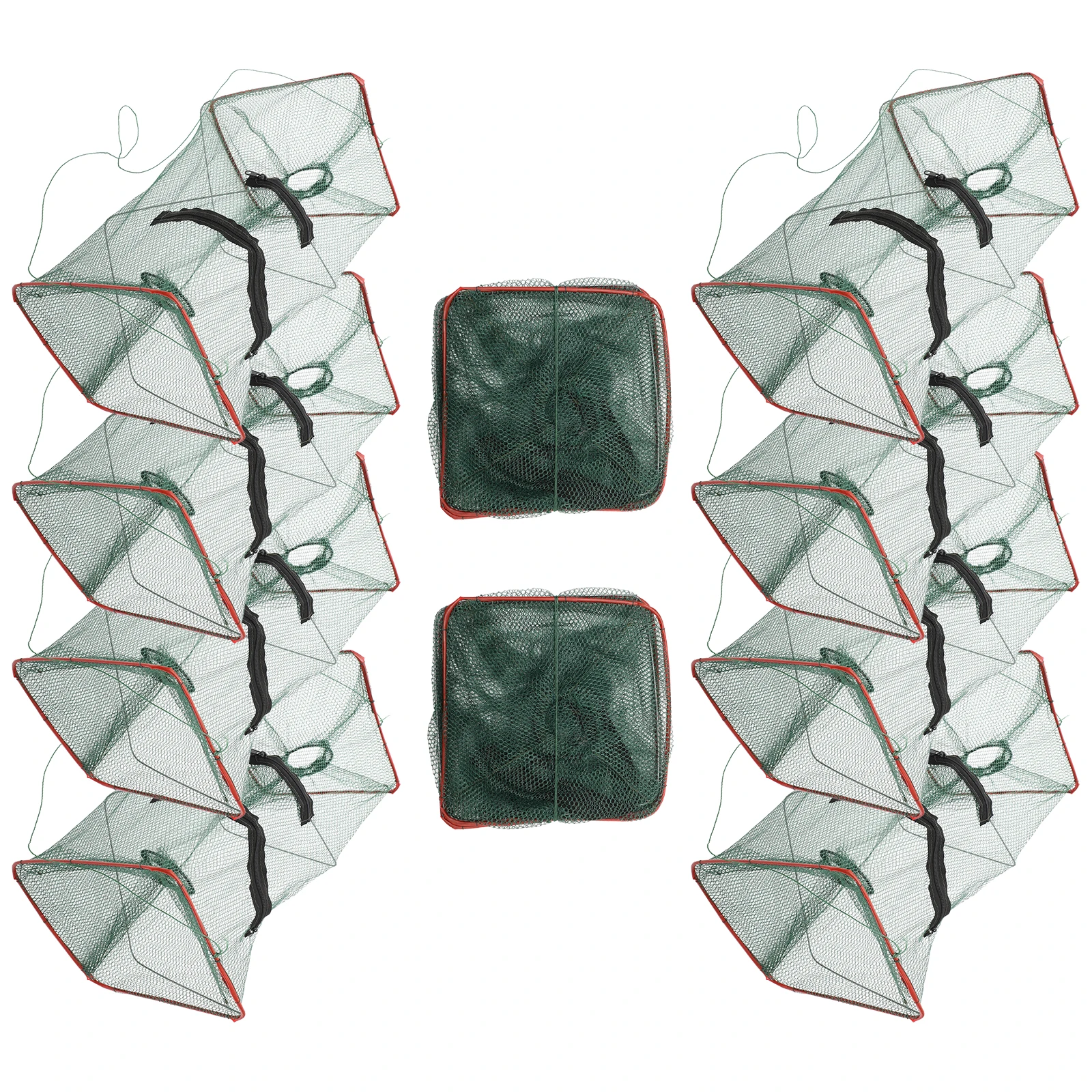 10 pcs Foldable Aquaculture Cage Fish Crab Shrimp Net Large Capacity Steel Frame Rectangle Mesh Nylon Lobster Trap
10 pcs Foldable Aquaculture Cage Fish Crab Shrimp Net Large Capacity Steel Frame Rectangle Mesh Nylon Lobster Trap