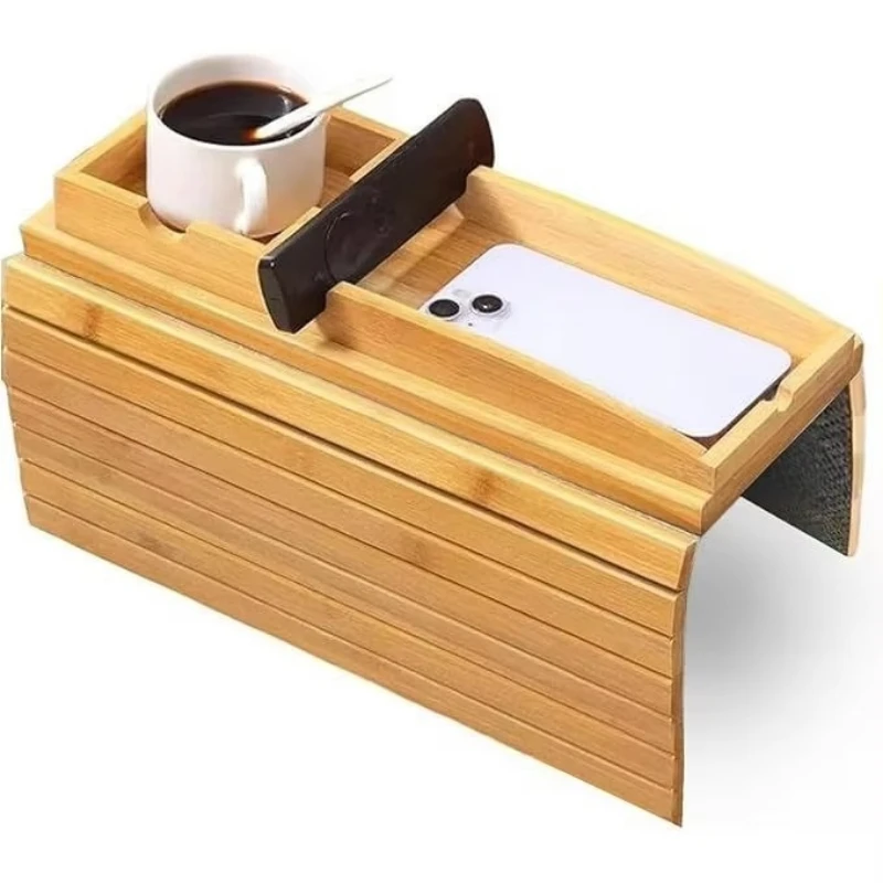 Natural bamboo foldable sofa armrest tray sofa table with cup holder storage tray
Natural bamboo foldable sofa armrest tray sofa table with cup holder storage tray