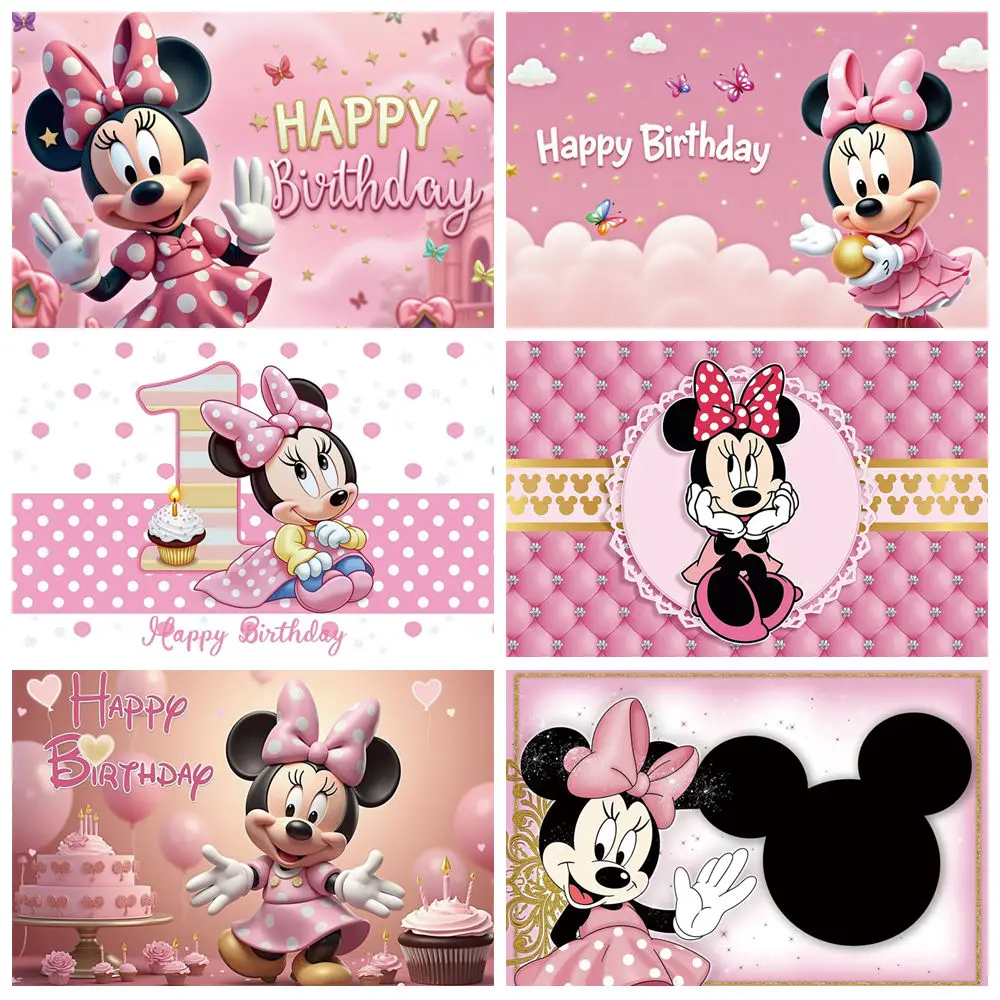 Mickey Mouse Minnie Pink Happy Birthday Decoration 1 Year Banner Newborn Baby Shower Photography Backdrop Background Photozone
Mickey Mouse Minnie Pink Happy Birthday Decoration 1 Year Banner Newborn Baby Shower Photography Backdrop Background Photozone