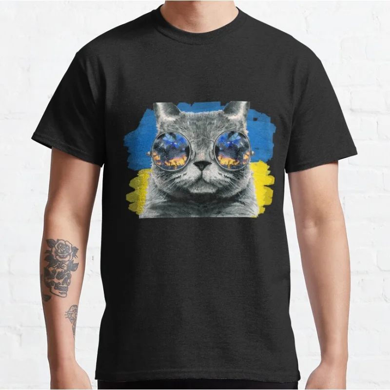 Watercolor cat in glasses Ukraine Cute Ukrainian Cat art Short-sleeve crewneck T-shirt for men Large size Adult Tops S-6xl
Watercolor cat in glasses Ukraine Cute Ukrainian Cat art Short-sleeve crewneck T-shirt for men Large size Adult Tops S-6xl