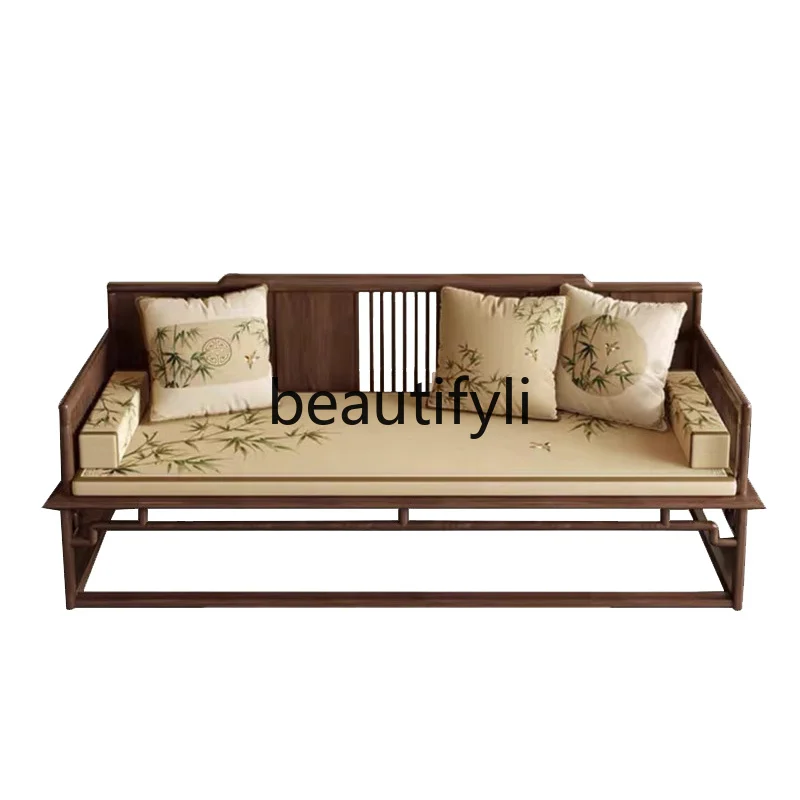 New Chinese black walnut solid wood Arhat bed Zen modern Chinese simple solid wood model room
New Chinese black walnut solid wood Arhat bed Zen modern Chinese simple solid wood model room