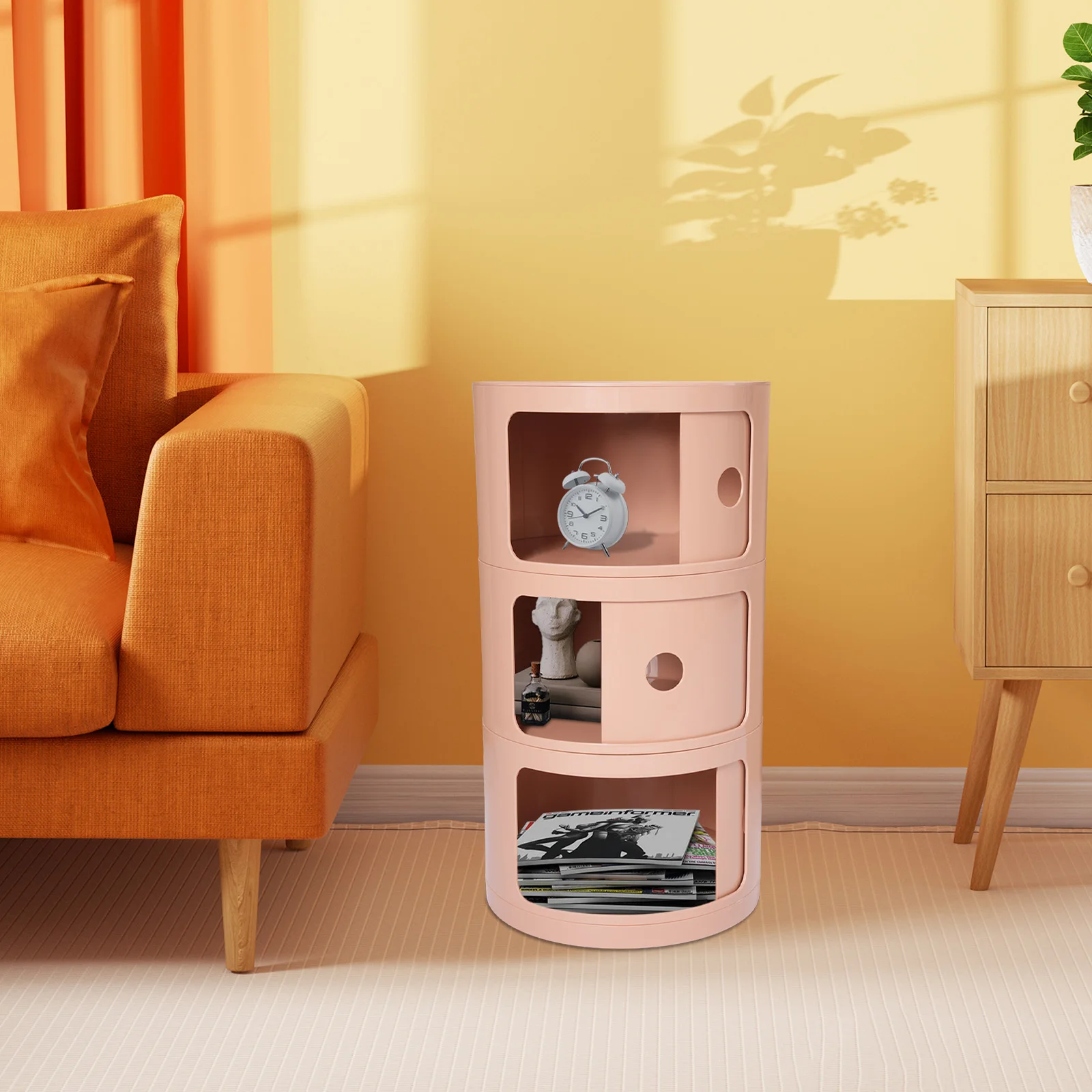 3 Layer Cylindrical Door Drawer Storage Box/Storage Cabinet - Pink For Home Living Room To Store
3 Layer Cylindrical Door Drawer Storage Box/Storage Cabinet - Pink For Home Living Room To Store