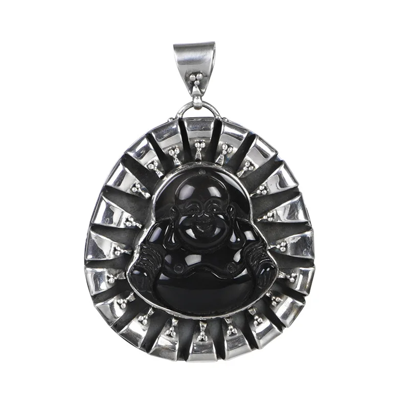 Day Day Happy Laughing Big Belly Maitreya Buddha Pendants for Women Glossy 925 Silver Natural Black Obsidian Necklaces NO Chain
Day Day Happy Laughing Big Belly Maitreya Buddha Pendants for Women Glossy 925 Silver Natural Black Obsidian Necklaces NO Chain