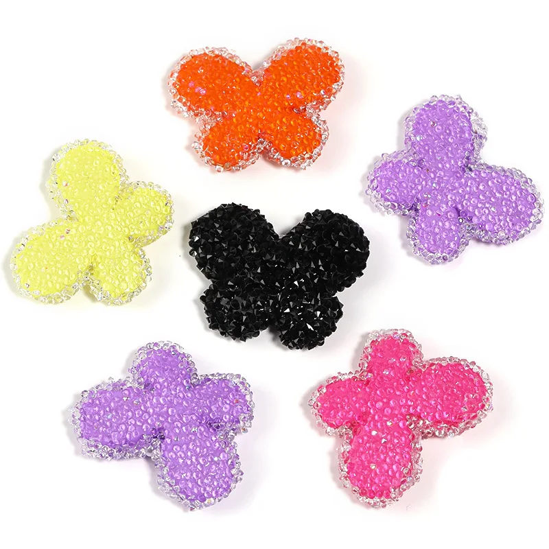DIY Jewelry Findings 10pcs Colorful Acrylic Butterfly Beads with Crystal Clear Rhinestones Paved Ornament Accessory Material
DIY Jewelry Findings 10pcs Colorful Acrylic Butterfly Beads with Crystal Clear Rhinestones Paved Ornament Accessory Material