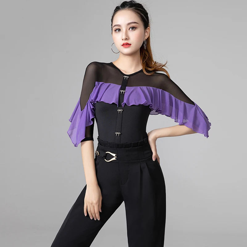 Latin Dance Clothes Professional Modern Standard Dance Half Sleeve Jumpsuit Rumba Practice Shirt Samba Tango Dance Tops DQL6936
Latin Dance Clothes Professional Modern Standard Dance Half Sleeve Jumpsuit Rumba Practice Shirt Samba Tango Dance Tops DQL6936