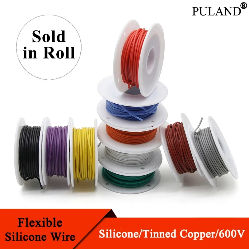 Flexible Silicone Wire In Roll 30/28/26/24/22/20/18/16AWG Silicone Rubber Insulated Tinned Copper Heat-resistant Cable 600V Kit
Flexible Silicone Wire In Roll 30/28/26/24/22/20/18/16AWG Silicone Rubber Insulated Tinned Copper Heat-resistant Cable 600V Kit