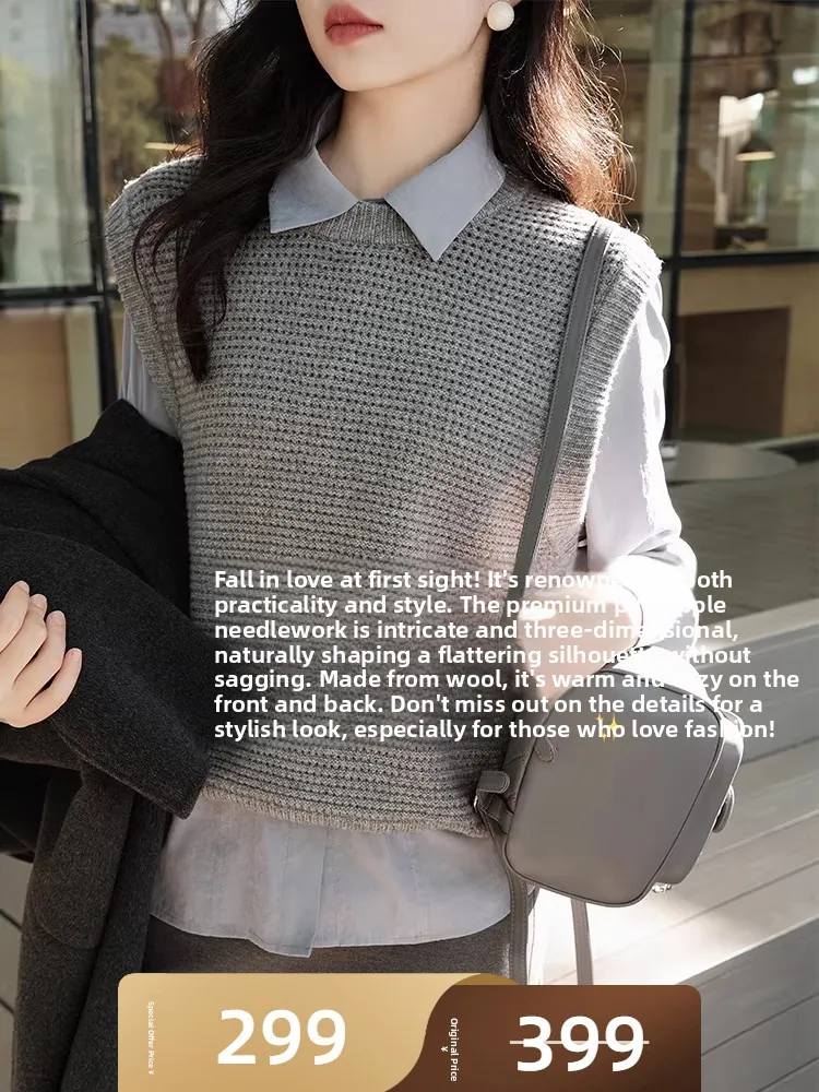 Жилет из вязаной шерсти MeiYang Pine, модный, для многослойного образа, с круглым вырезом, женский, зимняя коллекция 2025
Жилет из вязаной шерсти MeiYang Pine, модный, для многослойного образа, с круглым вырезом, женский, зимняя коллекция 2025