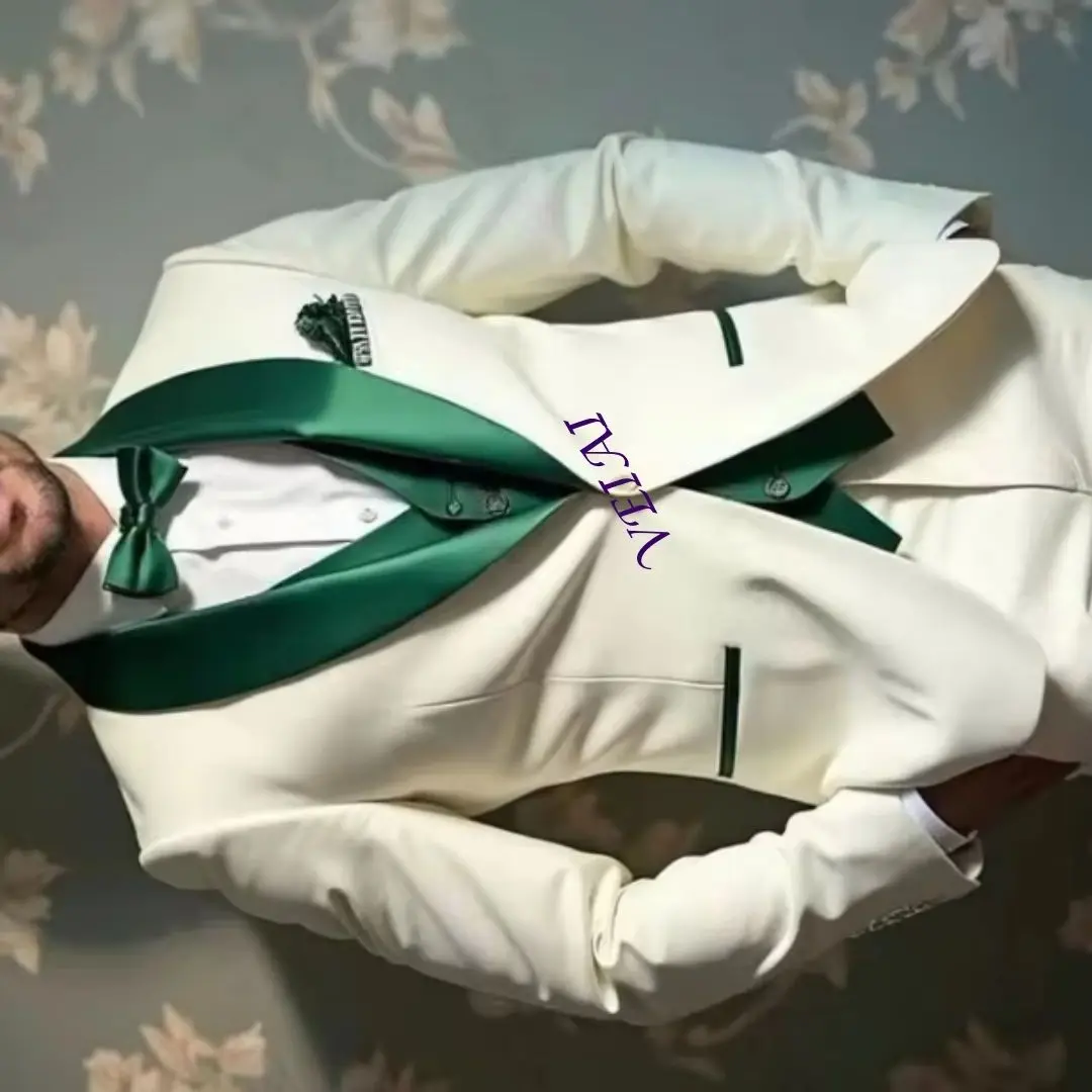 Customized Ivory & Green 3 Piece Men's Formal Business Suit for Groom Groomsman Wedding Party Prom - Blazer Vest Tuxedo Male
Customized Ivory & Green 3 Piece Men's Formal Business Suit for Groom Groomsman Wedding Party Prom - Blazer Vest Tuxedo Male