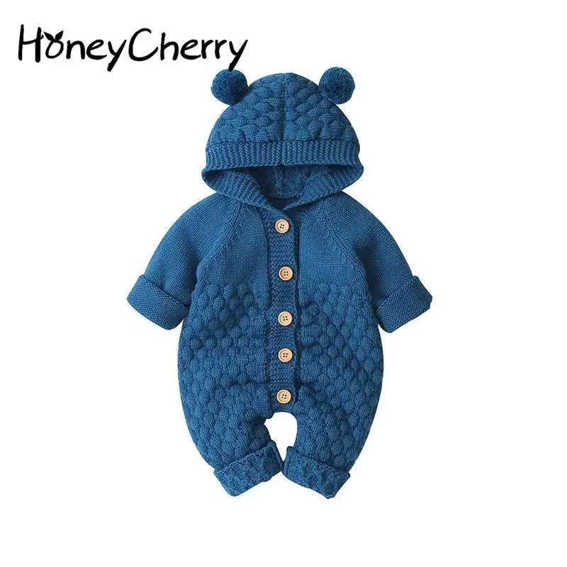 HoneyCherry Autumn Solid-colored Knitted One-piece Romper for Children with A Three-dimensional Pom-pom and Hat
HoneyCherry Autumn Solid-colored Knitted One-piece Romper for Children with A Three-dimensional Pom-pom and Hat