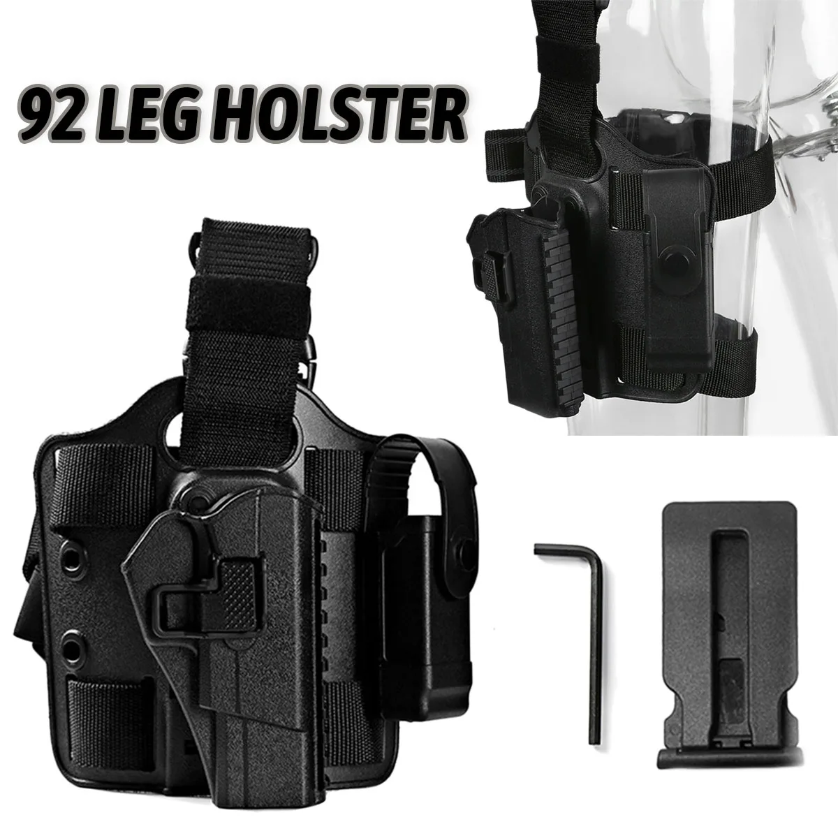 92 Tactical Quick-Draw Holster With Back Panel Multi-Function Leg Rotatable Holster Outdoor Hunting Airsoft Shooting Role Play
92 Tactical Quick-Draw Holster With Back Panel Multi-Function Leg Rotatable Holster Outdoor Hunting Airsoft Shooting Role Play