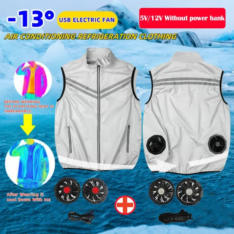 Summer Cooling Fan Vest Men's USB Air Conditioner Jacket Refrigeration Clothes Travel Ultra Light Outdoor Sun Sleeveless Vests
Summer Cooling Fan Vest Men's USB Air Conditioner Jacket Refrigeration Clothes Travel Ultra Light Outdoor Sun Sleeveless Vests