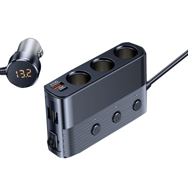 Автомобильное зарядное устройствоАдаптерная розетка 4 USB-порта Отображение напряжения для зарядки телефона и планшета
Автомобильное зарядное устройствоАдаптерная розетка 4 USB-порта Отображение напряжения для зарядки телефона и планшета