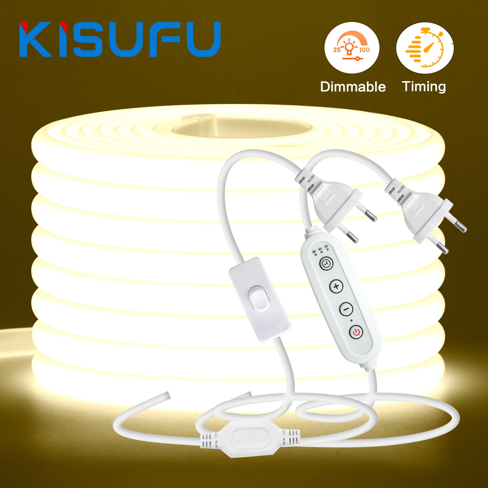 220V Dimmable COB LED Neon Strip With Dimmer/Switch/Timer Plug IP65 Warm Natural White 288LEDs/M High Quality Kitchen Room Lamp
220V Dimmable COB LED Neon Strip With Dimmer/Switch/Timer Plug IP65 Warm Natural White 288LEDs/M High Quality Kitchen Room Lamp