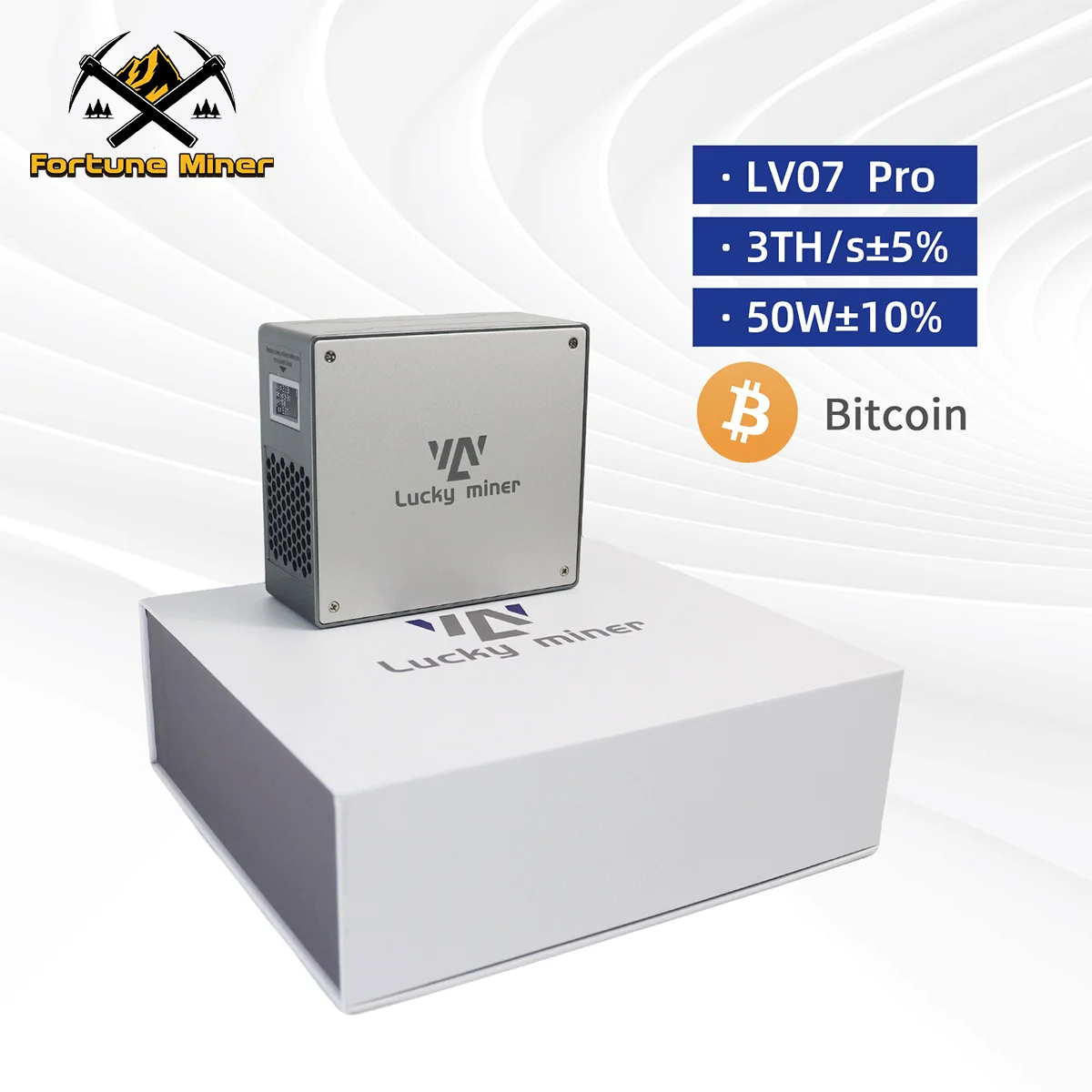 NEW Lucky Miner LV07Pro 3TH/S Bitcoin Miners SHA256 50W Low Power BM1370 Asic Chip BTC Solo Miner Crypto Mining Home Office Use
NEW Lucky Miner LV07Pro 3TH/S Bitcoin Miners SHA256 50W Low Power BM1370 Asic Chip BTC Solo Miner Crypto Mining Home Office Use