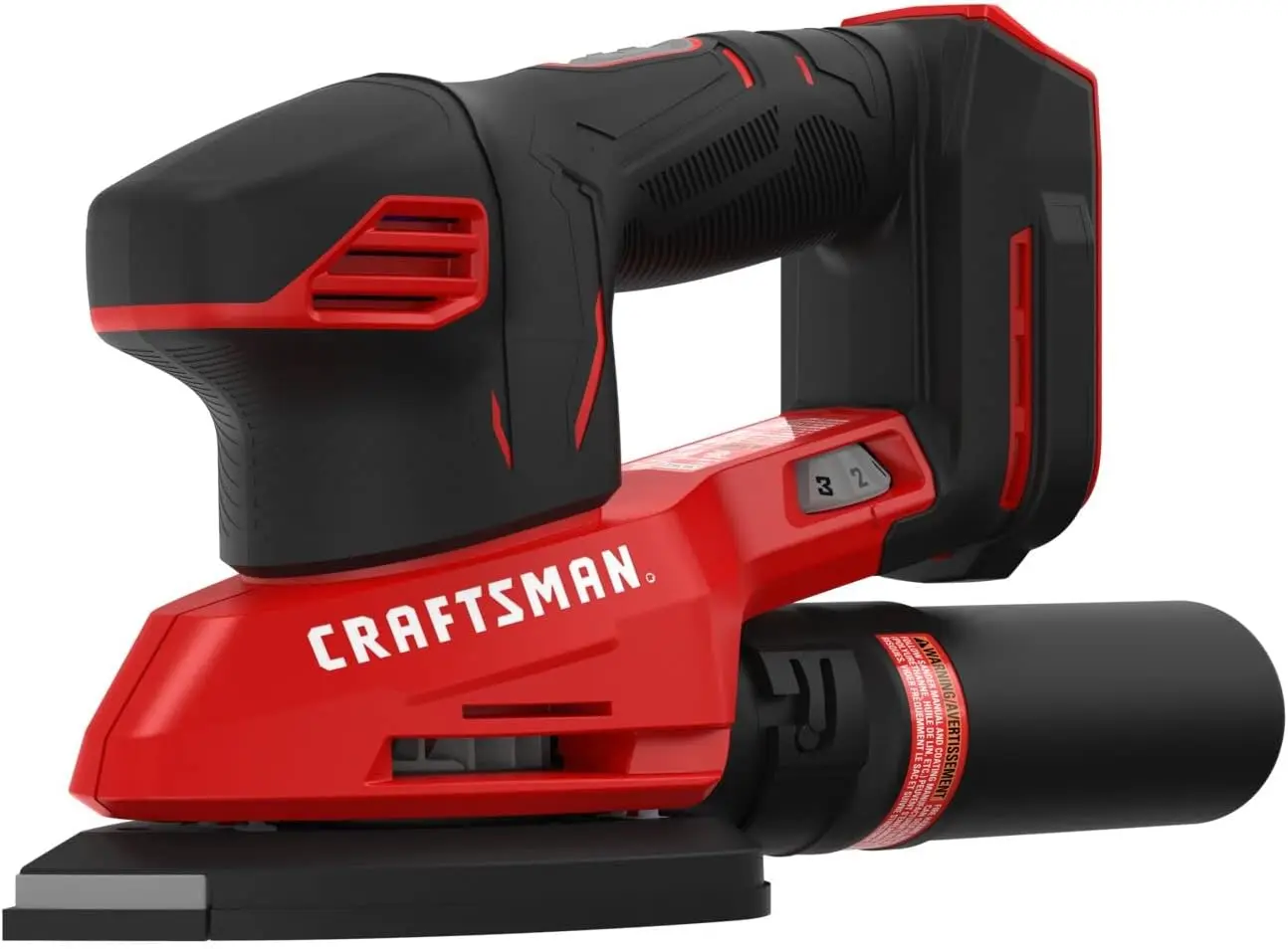 20V Cordless Detail Sander, Tool Only, Variable Speed 9K-12K OPM, Dust Collection System