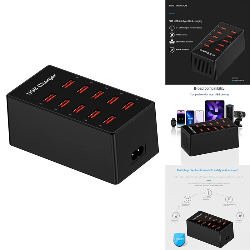 CEA 10 Port USB Charger Desktop USB Wall Charger USB Charging Station For Smartphones And Other USB Charging Devices
CEA 10 Port USB Charger Desktop USB Wall Charger USB Charging Station For Smartphones And Other USB Charging Devices