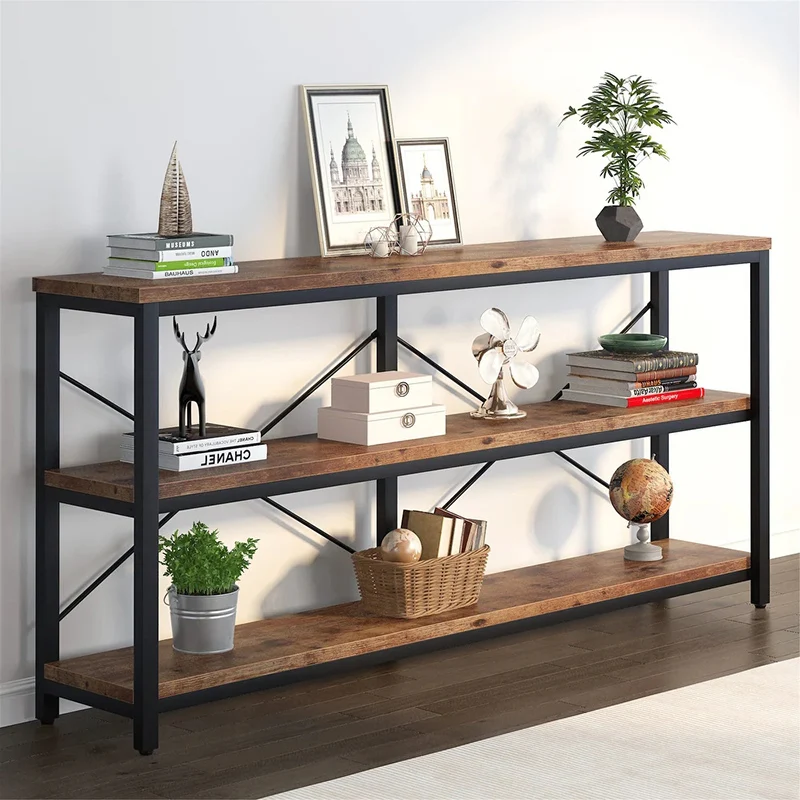 American wrought iron solid wood shelves, multi-layer living room floor bookshelf TV cabinet entrance table storage display rack 
American wrought iron solid wood shelves, multi-layer living room floor bookshelf TV cabinet entrance table storage display rack