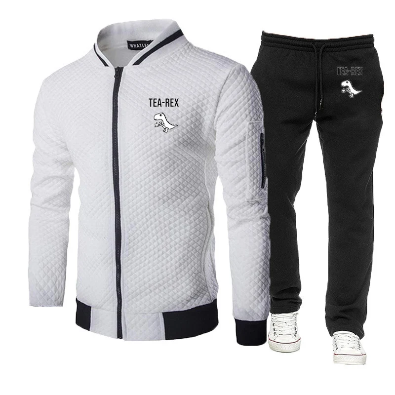2025 Spring Autumn Man's Tea Rex Funny Dinosaur Drink Coffee Logo Print Fashion Slim Round Neck Zipper Coat+Leisure Pants Suits
2025 Spring Autumn Man's Tea Rex Funny Dinosaur Drink Coffee Logo Print Fashion Slim Round Neck Zipper Coat+Leisure Pants Suits