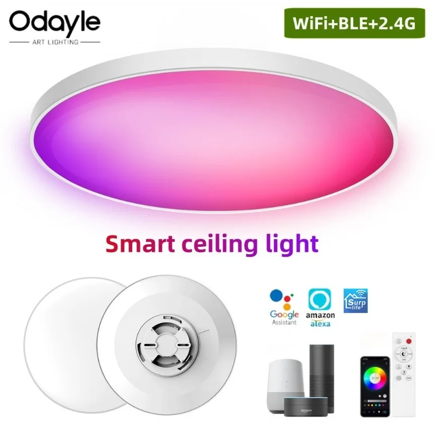 New Smart WiFi Bluetooth RGB Ceiling Light App Remote Control Alexa Google Voice Living Room Bedroom Ultra Thin LED Ceiling Lamp
New Smart WiFi Bluetooth RGB Ceiling Light App Remote Control Alexa Google Voice Living Room Bedroom Ultra Thin LED Ceiling Lamp