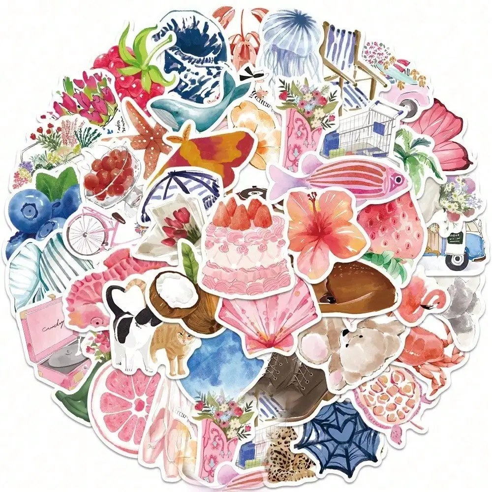 50pcs Watercolor Stickers, Cute Animal & Flower Stickers, Vinyl Waterproof Stickers Suitable For Water Bottles, Computers, Laptops, Phones, Luggage, Notebooks, Refrigerators
50pcs Watercolor Stickers, Cute Animal & Flower Stickers, Vinyl Waterproof Stickers Suitable For Water Bottles, Computers, Laptops, Phones, Luggage, Notebooks, Refrigerators