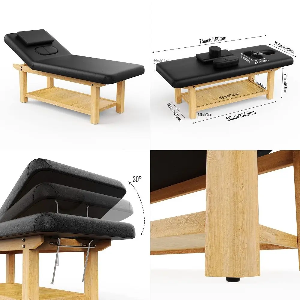 Massage Table w Adjustable Backrest for Treatment Table Spa Facial Bed Barber Beauty Equipment, Metal Frame PU Leather, Removab
Massage Table w Adjustable Backrest for Treatment Table Spa Facial Bed Barber Beauty Equipment, Metal Frame PU Leather, Removab