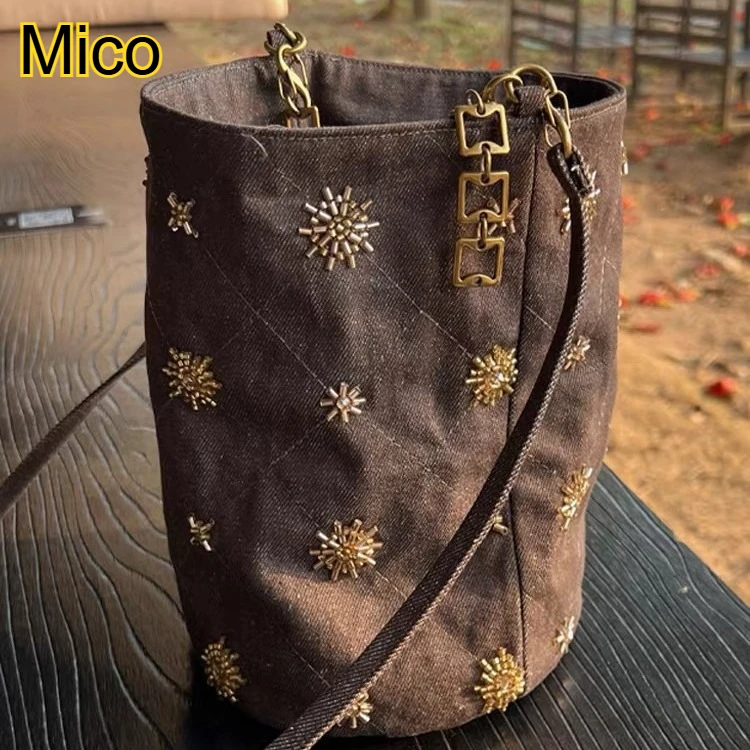Denim Bucket Bag for Women, Beaded Embroidery Crossbody Purse, Vintage Shoulder Handbag with Boho Style
Denim Bucket Bag for Women, Beaded Embroidery Crossbody Purse, Vintage Shoulder Handbag with Boho Style