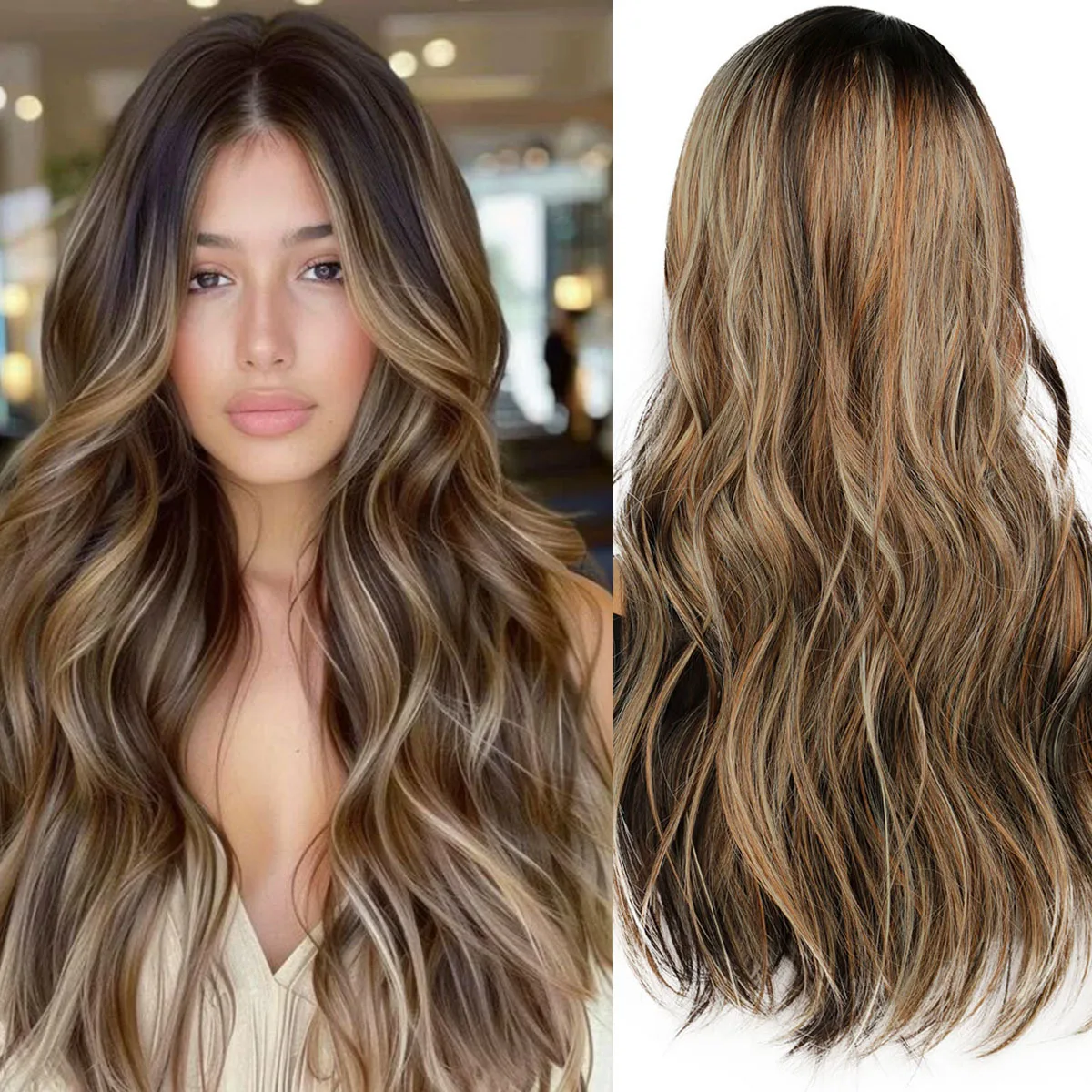 Medium highlight dyeing wig women's headgear wig chemical fiber high temperature silk cos high temperature silk long curly hair
Medium highlight dyeing wig women's headgear wig chemical fiber high temperature silk cos high temperature silk long curly hair