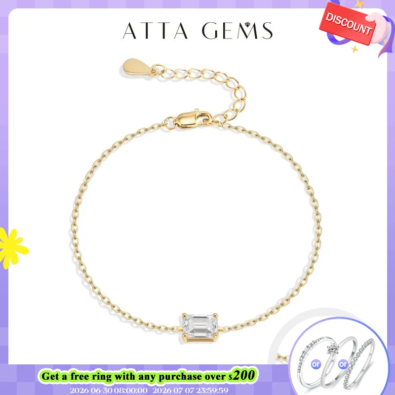 ATTAGEMS Emerald Cut 1ct Moissanite Bracelet s925 silver 18k gold Adjustable Cross-linked Chain Stackable Everyday Women Jewelry
ATTAGEMS Emerald Cut 1ct Moissanite Bracelet s925 silver 18k gold Adjustable Cross-linked Chain Stackable Everyday Women Jewelry