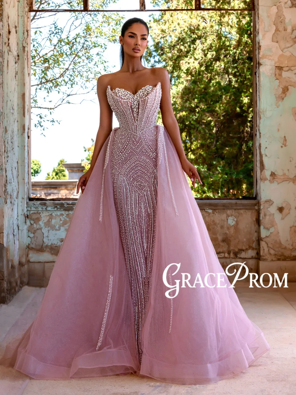 Detachable Train Luxury Beaded Evening Dress Glamorous Crystal Mermaid Wedding Party Gown Customized Long Red Carpet Gowns
Detachable Train Luxury Beaded Evening Dress Glamorous Crystal Mermaid Wedding Party Gown Customized Long Red Carpet Gowns
