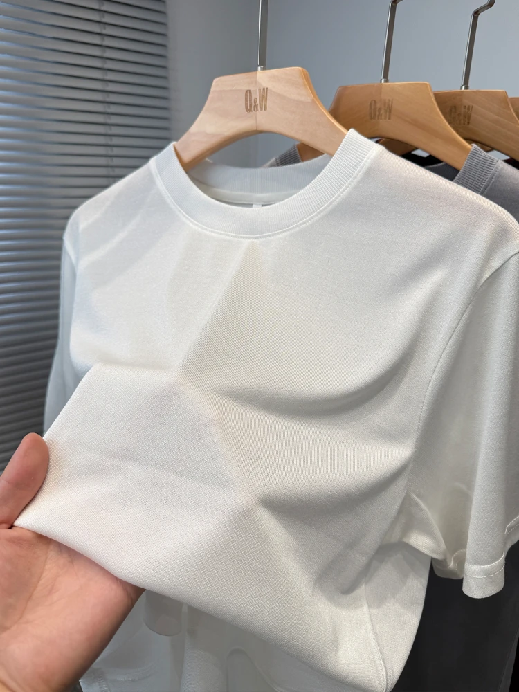 Men's Lyocell Knit Short Sleeve T-Shirt 2025 Summer Lightweight Ice Silk Solid Color Loose Fit Crew Neck Casual Fashion Top
Men's Lyocell Knit Short Sleeve T-Shirt 2025 Summer Lightweight Ice Silk Solid Color Loose Fit Crew Neck Casual Fashion Top