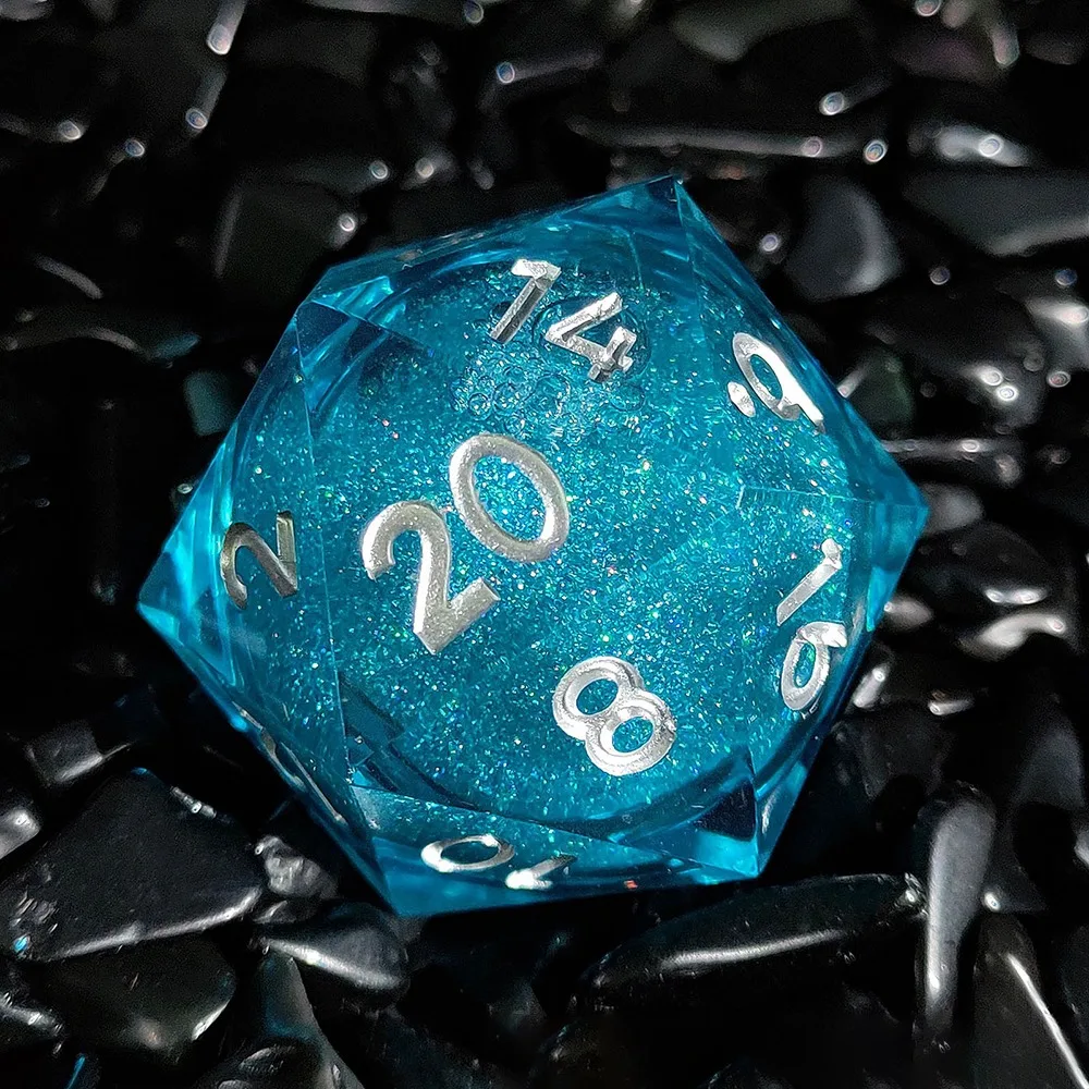 Handmade Liquid Core Resin DND Dice Sharp Edge Quicksand Glitter D20 Dice Crystal RPG D and D Role Playing Dice Party
Handmade Liquid Core Resin DND Dice Sharp Edge Quicksand Glitter D20 Dice Crystal RPG D and D Role Playing Dice Party