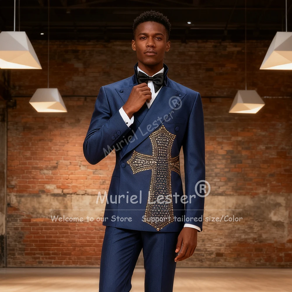 Italian Design Beaded Stones Suit Attire For Men 2 Piece Set Double Breasted Groom Blazers Customized Man Banquet Prom Tuxedos
Italian Design Beaded Stones Suit Attire For Men 2 Piece Set Double Breasted Groom Blazers Customized Man Banquet Prom Tuxedos