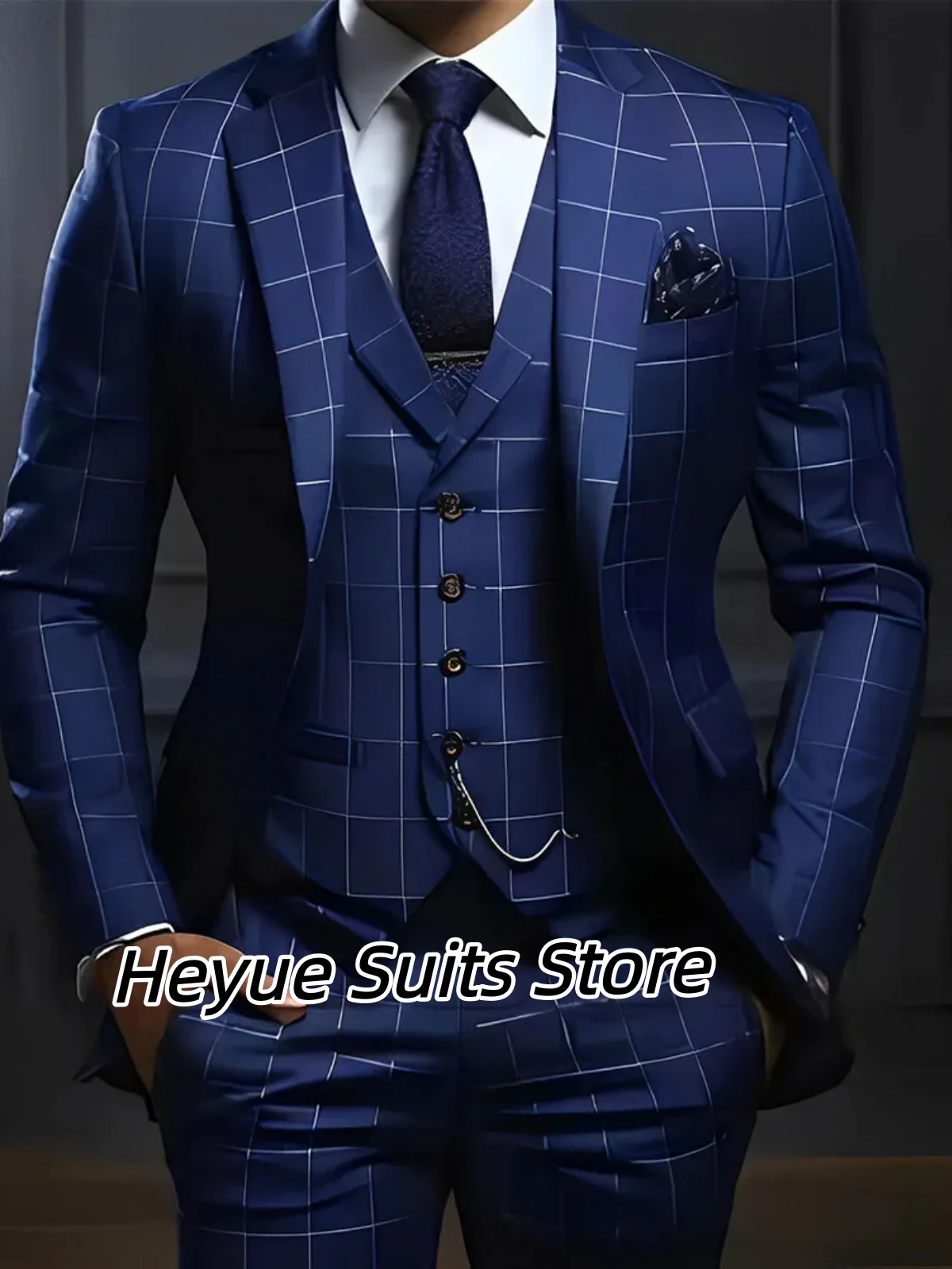 Handsome Business Plaid Men Suits Customized Slim Fit Notched Lapel Male Prom Blazers 3 Pieces Sets Formal Banquet Costume Homme
Handsome Business Plaid Men Suits Customized Slim Fit Notched Lapel Male Prom Blazers 3 Pieces Sets Formal Banquet Costume Homme