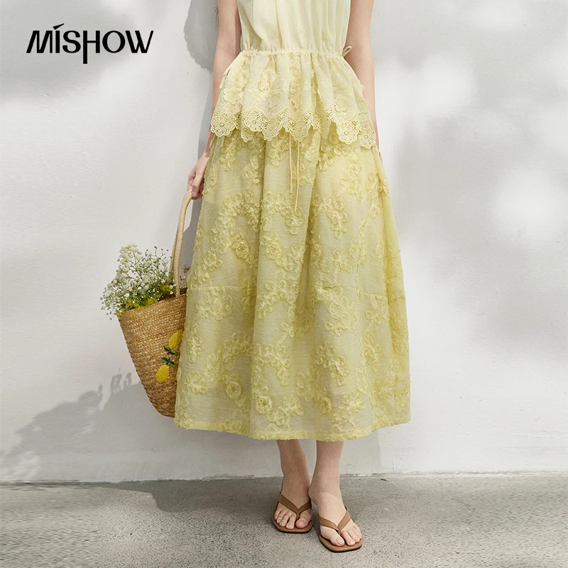 MISHOW Yellow Elastic Waist Flower Appliques Skirt For Women 2026 Summer Floral Loose Elegant Gentle A-Line Skirt MXF25B2533
MISHOW Yellow Elastic Waist Flower Appliques Skirt For Women 2026 Summer Floral Loose Elegant Gentle A-Line Skirt MXF25B2533
